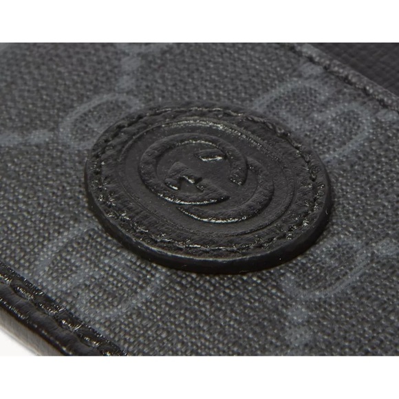 GUCCI 'Black GG Logo' Authentic Leather Canvas Monogram Card Case Wallet **NIB** - Picture 11 of 16